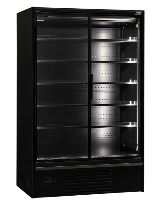 INDIANA kølereol 66 - 1250 ECO DOOR - 5 hylder, sort/sort.