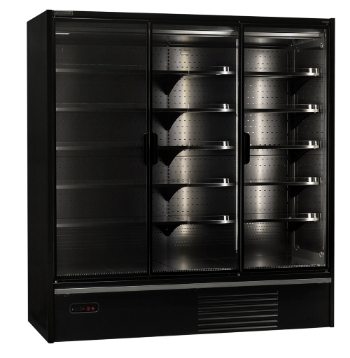 INDIANA kølereol 70 - 1875 ECO DOOR - 5 hylder, sort/sort.